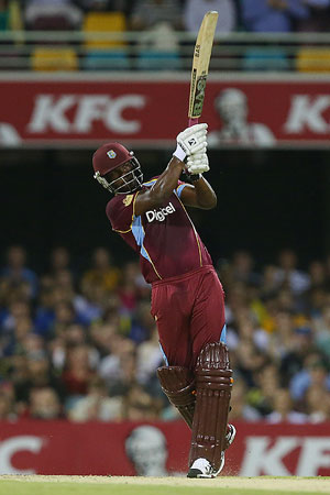 Johnson Charles of West Indies bats during the International Twenty20 against Australia at The Gabba on Wednesday