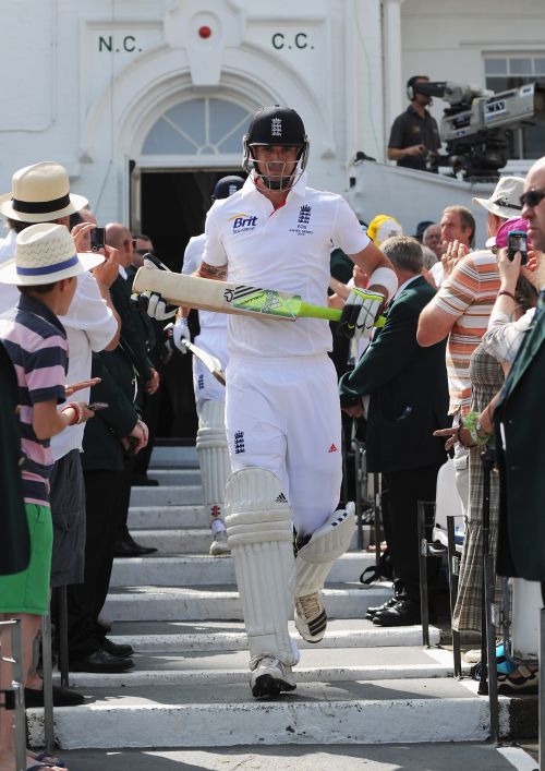 Kevin Pietersen walks out to bat during day three of the 1st Investec Ashes Test match between England and Australia at Trent Bridge Cricket Ground