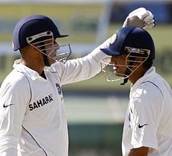 Virender Sehwag (left) with Gautam Gambhir