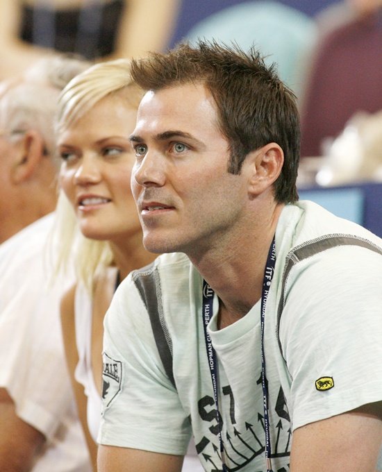 Former Australian test cricketer, Damien Martyn, and his wife (left)