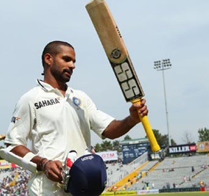 Dhawan received the MOM award. Courtesy: Rediff
