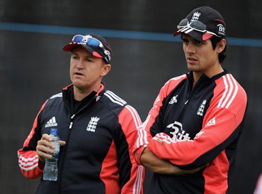 Andy Flower with Alastair Cook