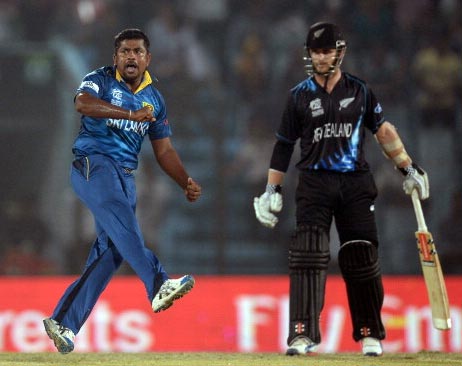 Rangana Herath celebrates a wicket
