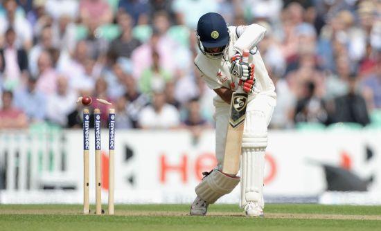 Cheteshwar Pujara is clean bowled