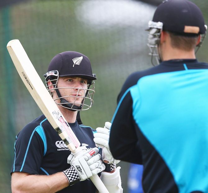 New Zealand captain Kane Williamson at a nets session