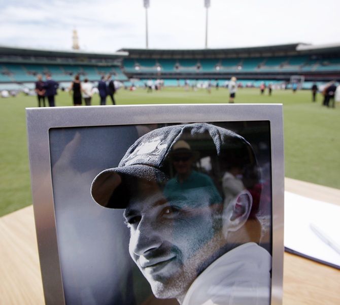 A photograph of Australian cricketer Phillip Hughes