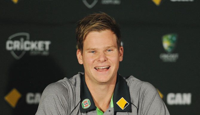 Steve Smith speaks to the media during a press conference at The Gabba in Brisbane on Monday