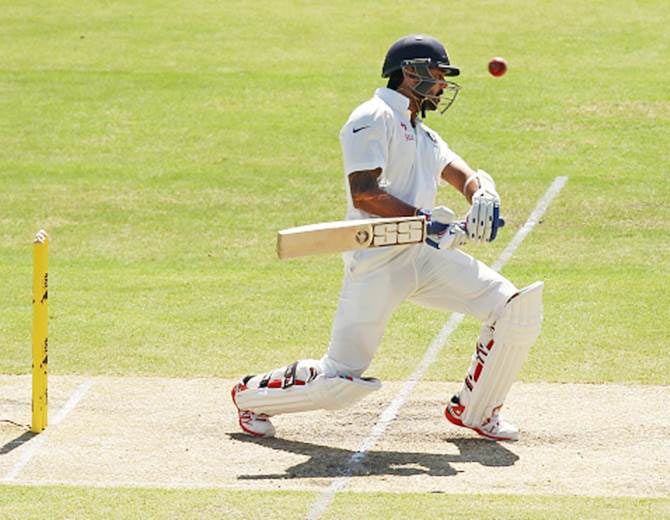India opener Murali Vijay bats on Day 3 of the first Test against Australia in Adelaide