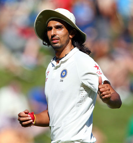 Ishant Sharma of India acknowledges the crowd after taking six wickets in the first innings during day one of the second Test against New Zealand in Wellington on Friday