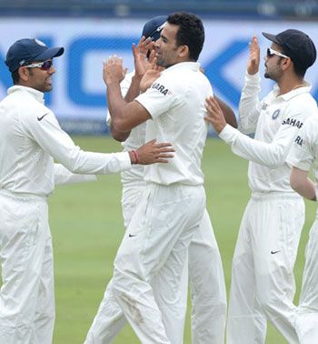 Zaheer Khan celebrates a wicket