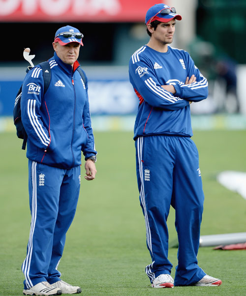England captain Alastair Cook and coach Andy Flower