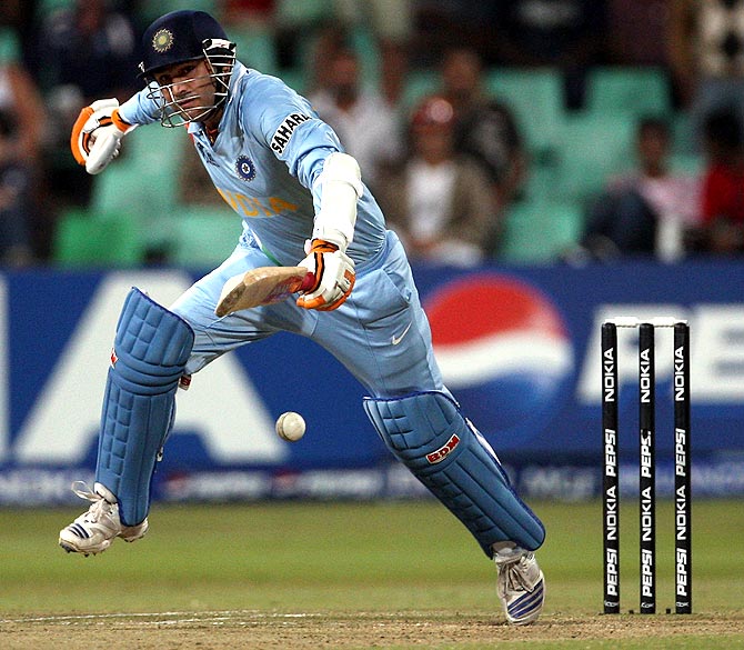 Virender Sehwag in the game against England at Kingsmead.