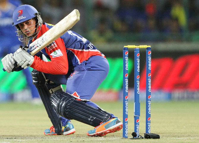 Quinton de Kock plays a shot