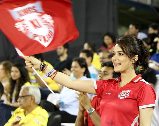 Preity Zinta in the stands