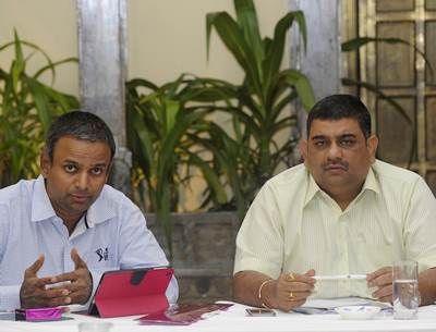IPL CEO Sundar Raman (left) and chairman Ranjib Biswal