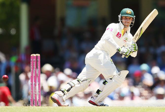 Phillip Hughes of Australia bats during day two of the Third Test match between Australia and Sri Lanka at Sydney Cricket Ground on January 4, 2013