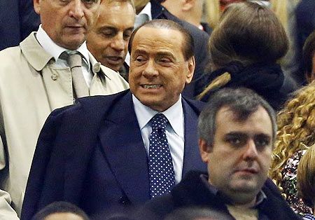 AC Milan's president and former Italian Prime Minister Silvio Berlusconi