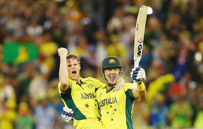 Australia's Steve Smith and Shane Watson