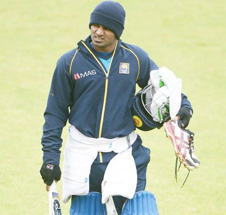 Sri Lanka's Kusal Perera walks to the nets session
