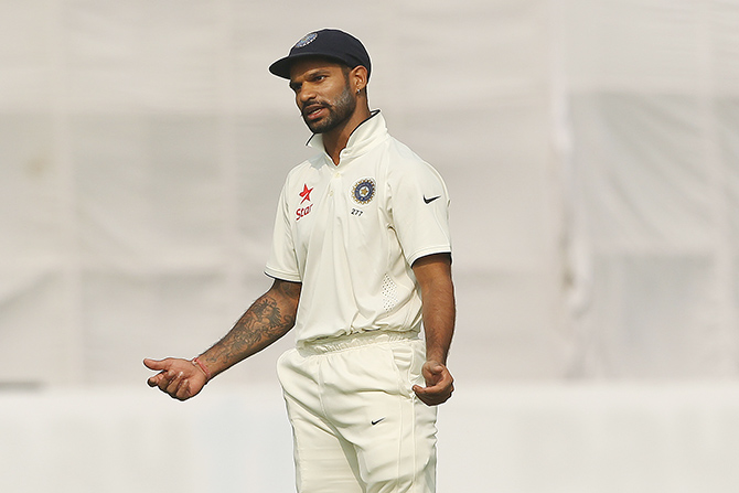 Shikhar Dhawan of India during the 4th Test against South Africa  