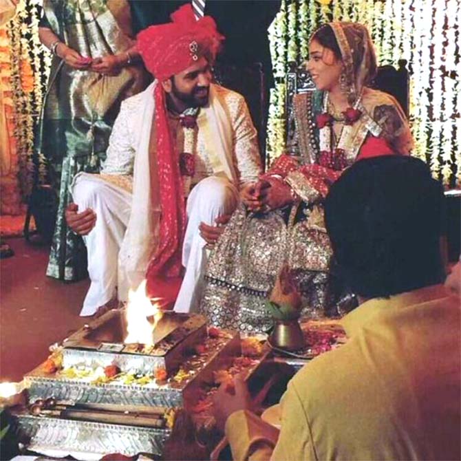 Rohit Sharma and Ritika Sajdeh got married in Mumbai on Sunday 