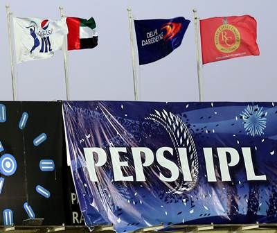 Franchise flags during an IPL match