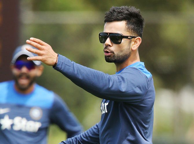 Virat Kohli during a training session for the Indian cricket team in Adelaide