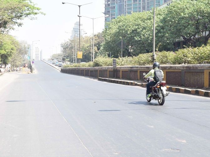 Streets in Mumbai wear a deserted look
