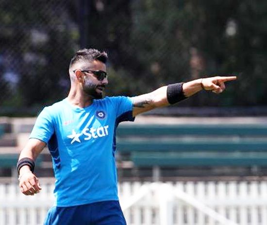 Indian player Virat Kohli during the practice session at the Melbourne Cricket Stadium
