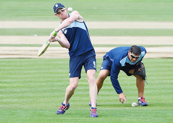 Scotland assistant coach Paul Collingwood during an Scotland nets session on Sunday