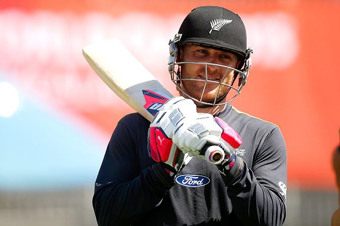 Brendon McCullum of New Zealand during a training session at Eden Park