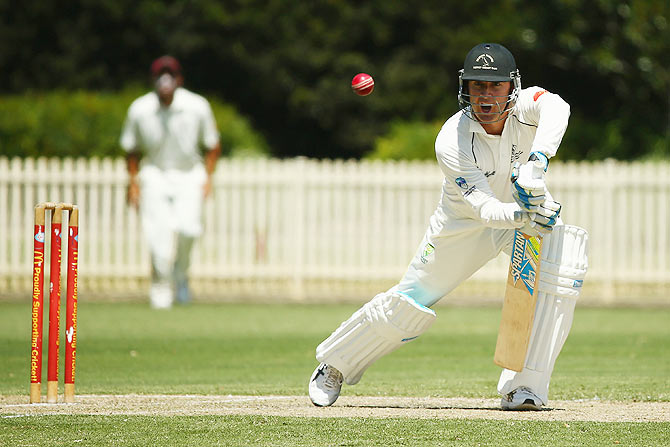 Michael Clarke of Wests bats enroute a half-century in the Sydney Grade game between Western Suburbs and Gordon at Chatswood Oval on Saturday