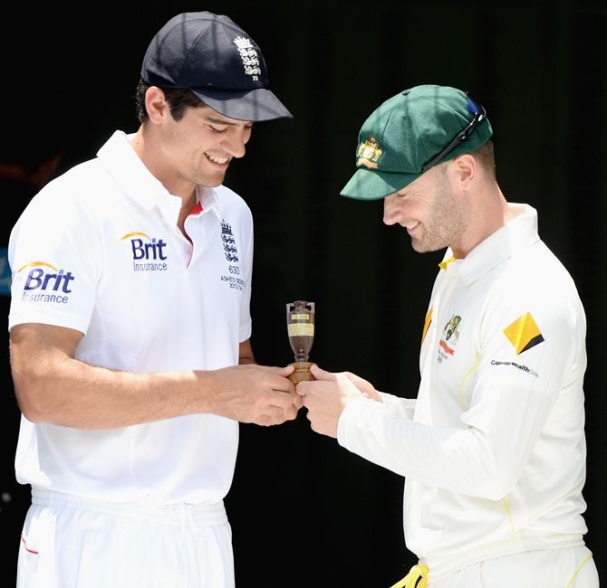 England captain Alastair Cook and Australia captain Michael Clarke