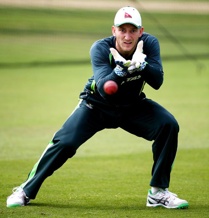 Australia's Peter Nevill in action during the Australia nets session