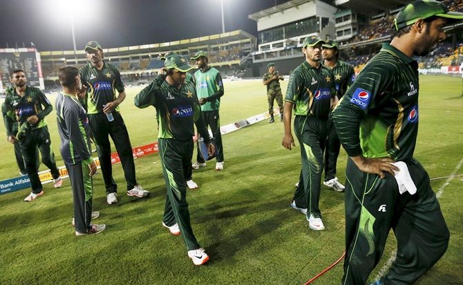 Pakistan's captain Azhar Ali walks off the field