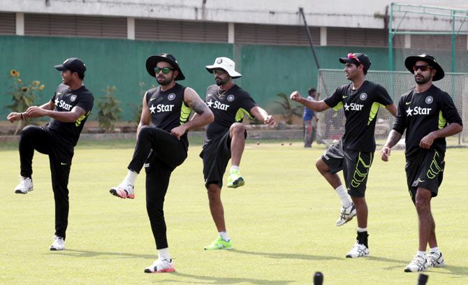 India's players during a training session