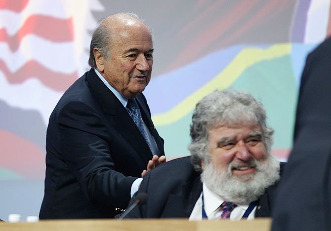Chuck Blazer (right) with FIFA chief Joseph S. Blatter