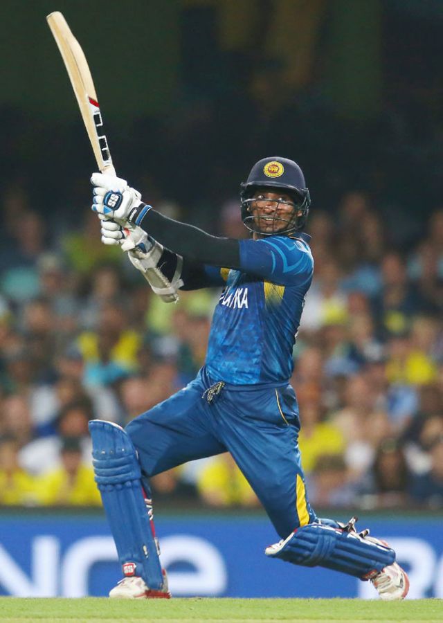 Sri Lanka's Kumar Sangakkara plays a shot on the off-side
