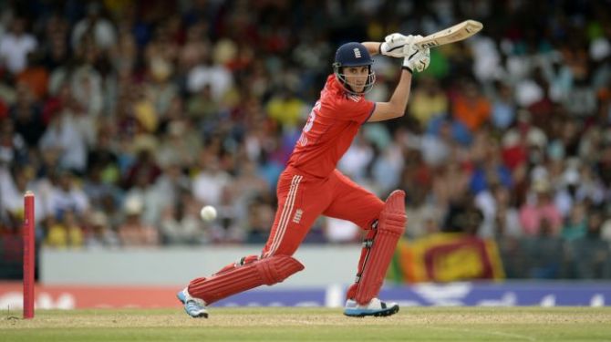 England's Alex Hales bats
