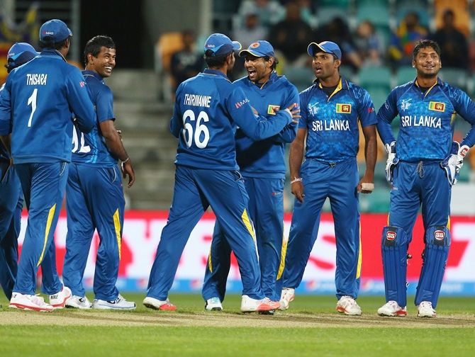 Sri Lankan team celebrate