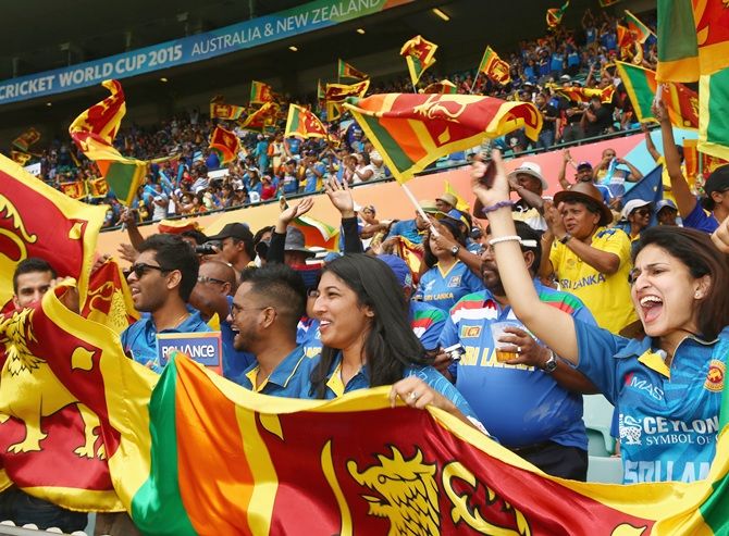 Sri Lankan supporters cheer