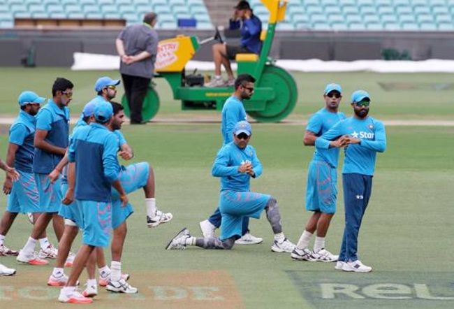 Indian players during the practice session