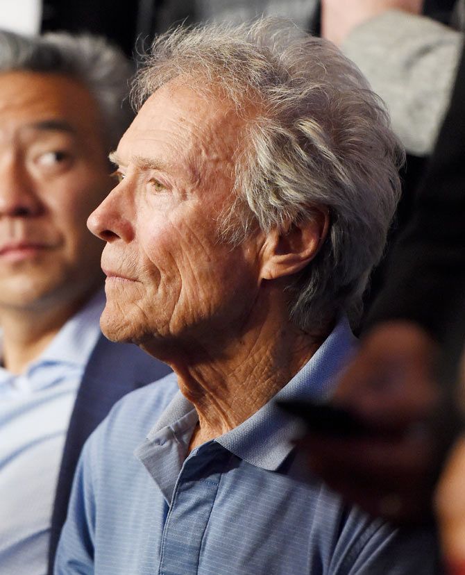 Actor Clint Eastwood poses ringside At 'Mayweather VS Pacquiao' presented by SHOWTIME PPV And HBO PPV