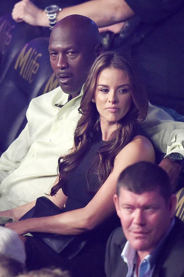 Michael Jordan and wife Yvette Prieto at the bout