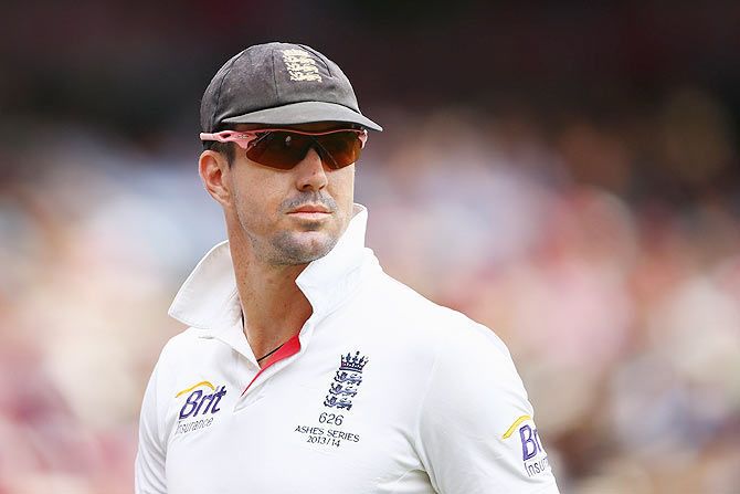 Kevin Pietersen of England looks on