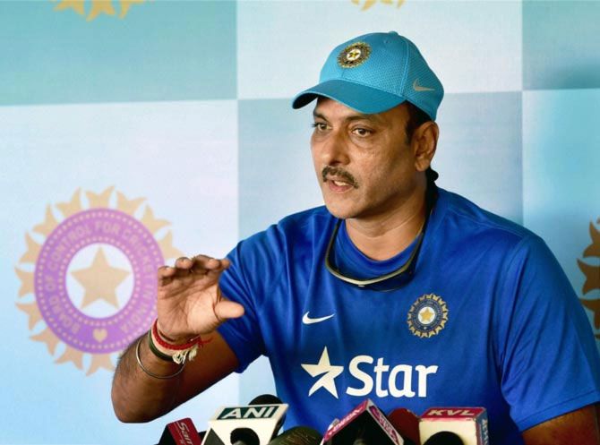 Ravi Shastri lashed out at critics who panned India's spin-friendly pitches for the South African series, which India won 3-0. Photograph: PTI