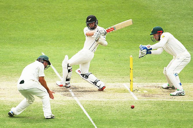New Zealand's Kane Williamson bats