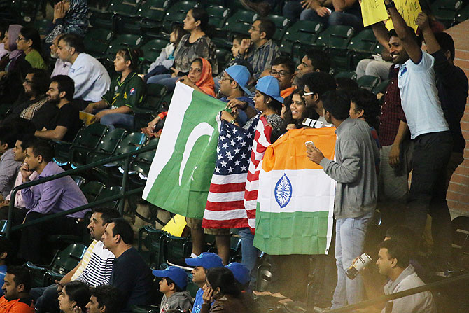 Indian and Pakistani spectators, came out with their respective national flags, sat together and cheered for their favourite players