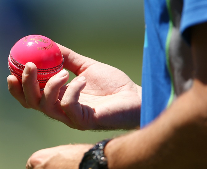 A pink cricket ball