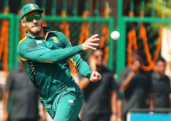 South Africa's Faf du Plessis during a training session 